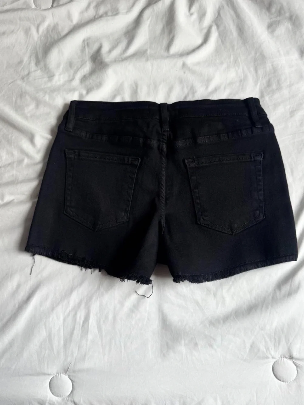 Fashion Nova Black Distressed High-Rise Denim Shorts